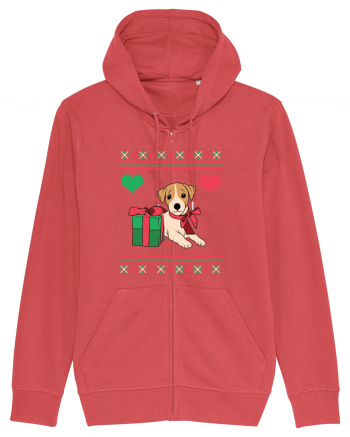 În stil ugly sweater - Cadou cu catel dragut Carmine Red