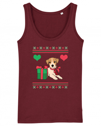 În stil ugly sweater - Cadou cu catel dragut Burgundy