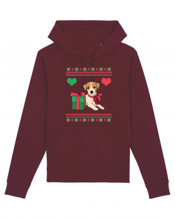 În stil ugly sweater - Cadou cu catel dragut Burgundy