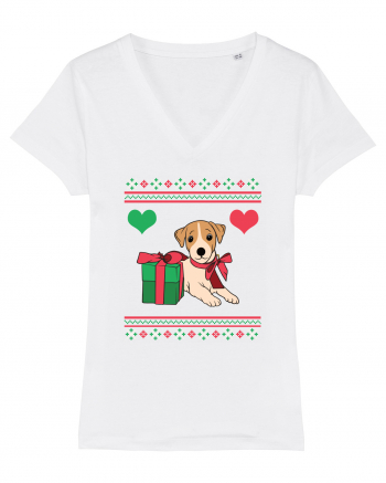 În stil ugly sweater - Cadou cu catel dragut White