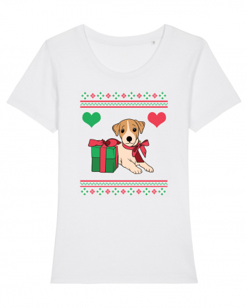 În stil ugly sweater - Cadou cu catel dragut White