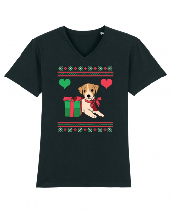 În stil ugly sweater - Cadou cu catel dragut Black