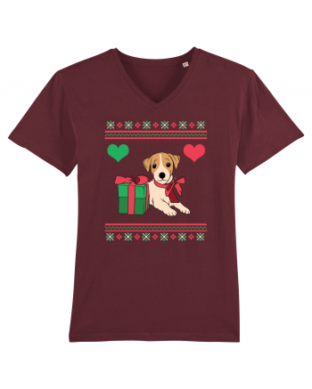 În stil ugly sweater - Cadou cu catel dragut Burgundy