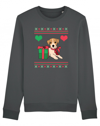 În stil ugly sweater - Cadou cu catel dragut Anthracite