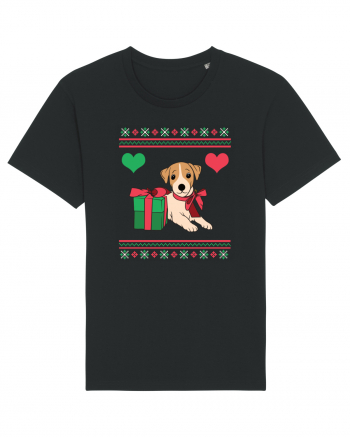 În stil ugly sweater - Cadou cu catel dragut Black