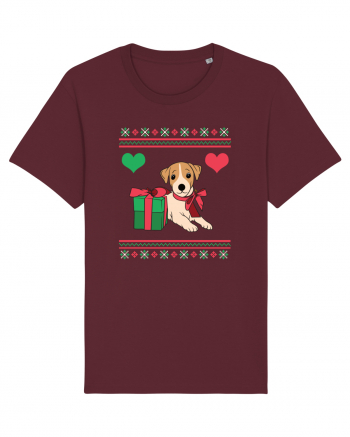 În stil ugly sweater - Cadou cu catel dragut Burgundy