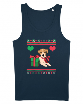 În stil ugly sweater - Cadou cu catel dragut Navy