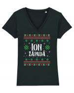 În stil ugly sweater - Ion Zăpadă Tricou mânecă scurtă guler V Damă Evoker