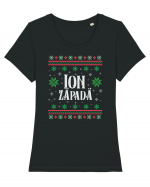 În stil ugly sweater - Ion Zăpadă Tricou mânecă scurtă guler larg fitted Damă Expresser