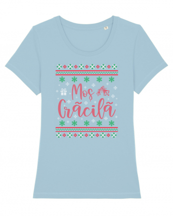 În stil ugly sweater - Moș Crăcilă Sky Blue