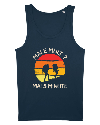 Mai e mult, mai 5 minute - retro sunset Navy