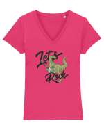 Let's Rock Trex Tricou mânecă scurtă guler V Damă Evoker