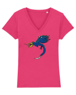 MUTANT DRAGON BIRD BLUE Tricou mânecă scurtă guler V Damă Evoker