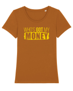 Who's got my money Tricou mânecă scurtă guler larg fitted Damă Expresser