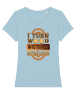 WOOD WORKER Tricou mânecă scurtă guler larg fitted Damă Expresser