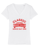 Masina Retro Clasica Tricou mânecă scurtă guler V Damă Evoker