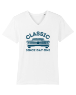 Masina Retro Clasica Tricou mânecă scurtă guler V Bărbat Presenter
