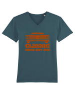 Masina Retro Clasica Tricou mânecă scurtă guler V Bărbat Presenter