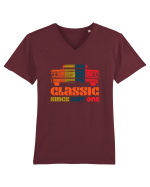 Masina Retro Clasica Tricou mânecă scurtă guler V Bărbat Presenter