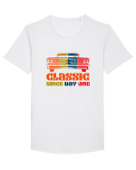 Masina Retro Clasica Tricou mânecă scurtă guler larg Bărbat Skater