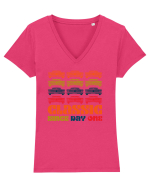 Masina Retro Clasica Tricou mânecă scurtă guler V Damă Evoker