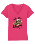 It's time to Boost Turtle Tricou mânecă scurtă guler V Damă Evoker