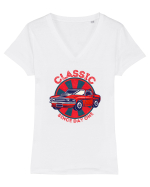 Masina Retro Clasica Tricou mânecă scurtă guler V Damă Evoker