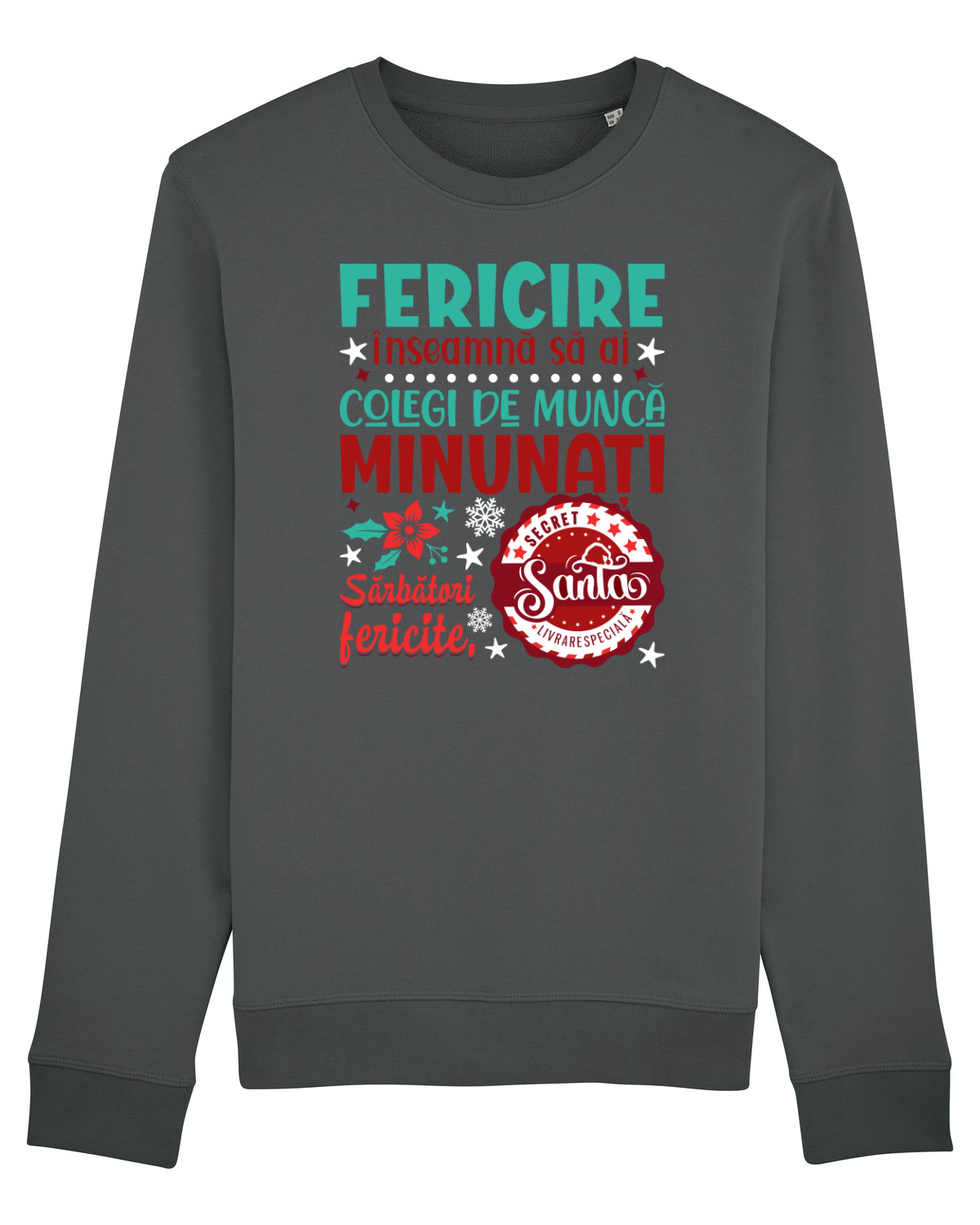 Bluză mânecă lungă Unisex Rise Anthracite