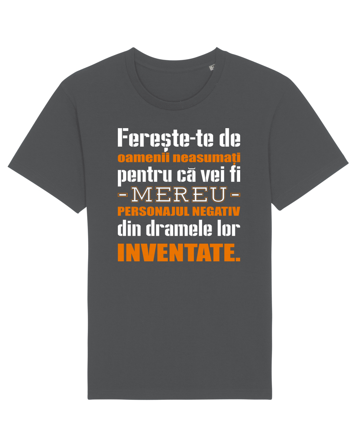 Tricou mânecă scurtă Unisex Rocker Anthracite