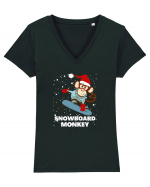 Snowboard Monkey Tricou mânecă scurtă guler V Damă Evoker