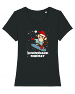 Snowboard Monkey Tricou mânecă scurtă guler larg fitted Damă Expresser