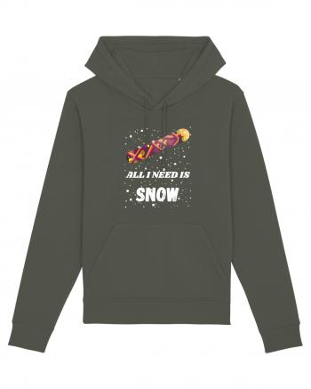 All I Need Is Snow! Snowboard Lover Khaki