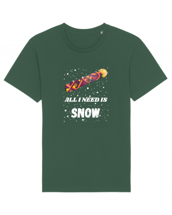 All I Need Is Snow! Snowboard Lover Bottle Green