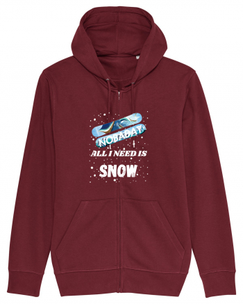 All I Need Is Snow & Snowboard Burgundy