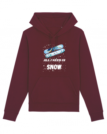 All I Need Is Snow & Snowboard Burgundy