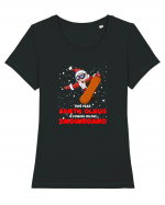 This Year Santa Claus Is Coming On The Snowboard Tricou mânecă scurtă guler larg fitted Damă Expresser