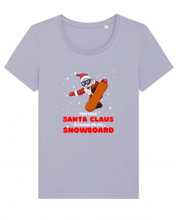 This Year Santa Claus Is Coming On The Snowboard Lavender