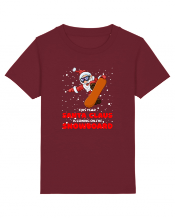 This Year Santa Claus Is Coming On The Snowboard Burgundy