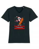 This Year Santa Claus Is Coming On The Snowboard Tricou mânecă scurtă guler V Bărbat Presenter