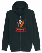 Santa Claus Is Coming On His Snowboard Hanorac cu fermoar Unisex Connector