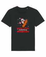 Santa Claus Is Coming On His Snowboard Tricou mânecă scurtă Unisex Rocker