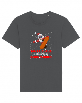 Santa Claus Is Coming On His Snowboard Anthracite