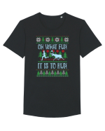 Pentru alergatori - Oh what fun it is to run Tricou mânecă scurtă guler larg Bărbat Skater