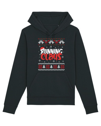 in stil ugly sweater - Running claus Black