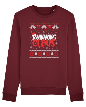 in stil ugly sweater - Running claus Burgundy