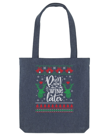 in stil ugly sweater - Run now wine later Midnight Blue
