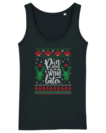 in stil ugly sweater - Run now wine later Black