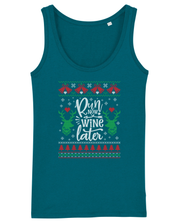in stil ugly sweater - Run now wine later Ocean Depth