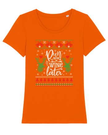 in stil ugly sweater - Run now wine later Bright Orange
