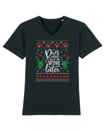 in stil ugly sweater - Run now wine later Black